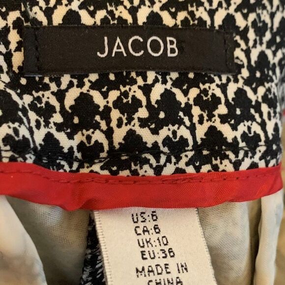 Jacob pull on stretch pant, straight leg, sz 6, EUC, cotton, blk white - Picture 7 of 16